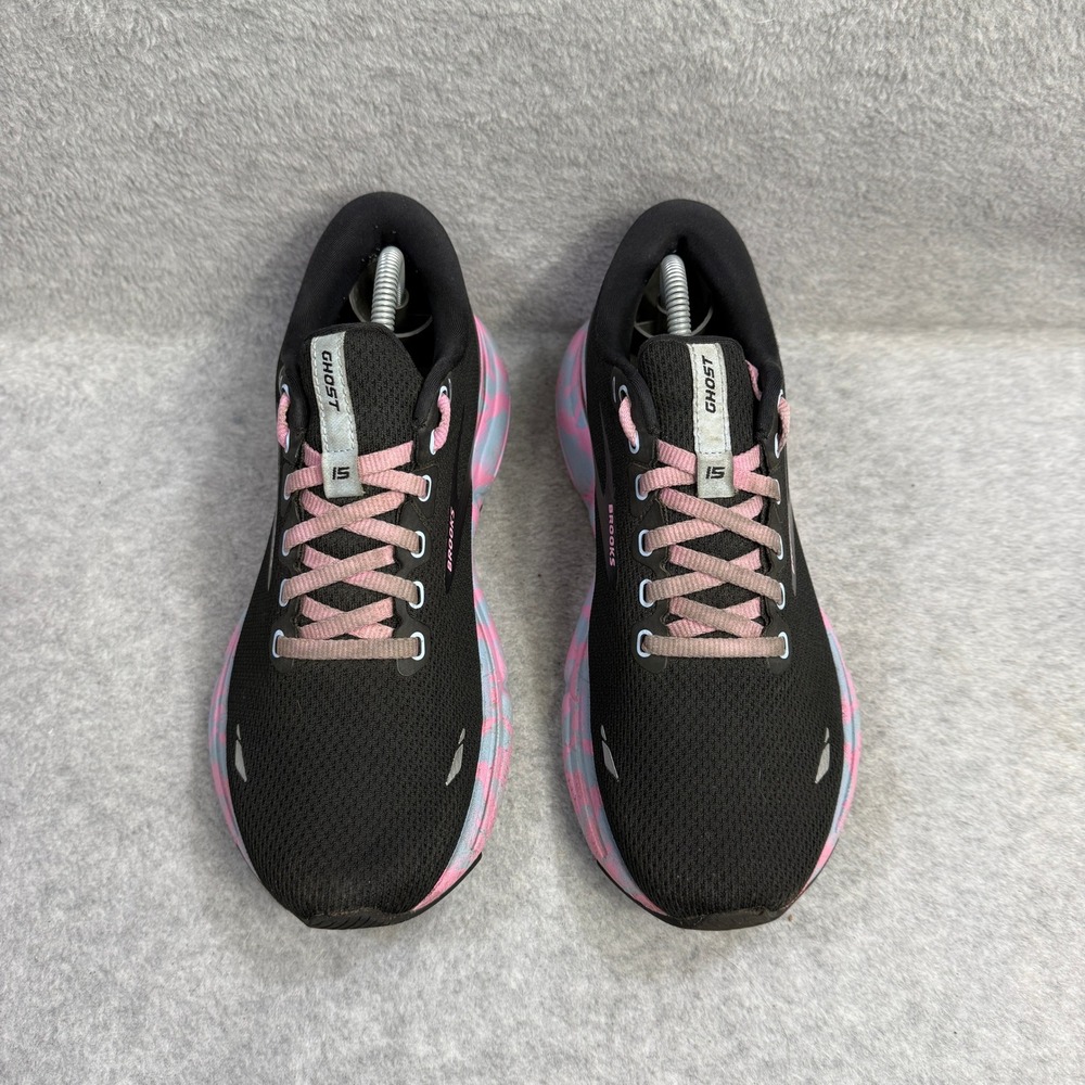 Brooks Ghost 15 Women Shoes Size 7.5 Black Pink Blue Running Sneaker 1203801B099 - Picture 3 of 10